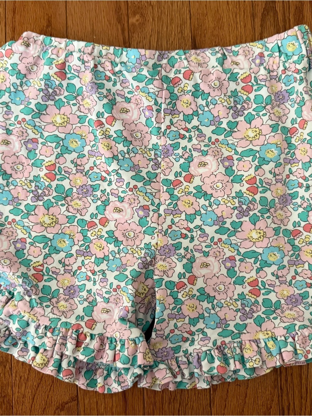 Jelly Beans Floral Ruffle Shorts in Mint, Pink, Purple, Yellow, Red